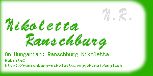 nikoletta ranschburg business card